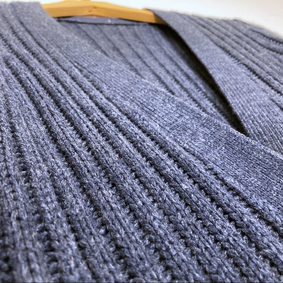 Vintage 90s y2k long cardigan duster navy knit - Picture 6 of 7